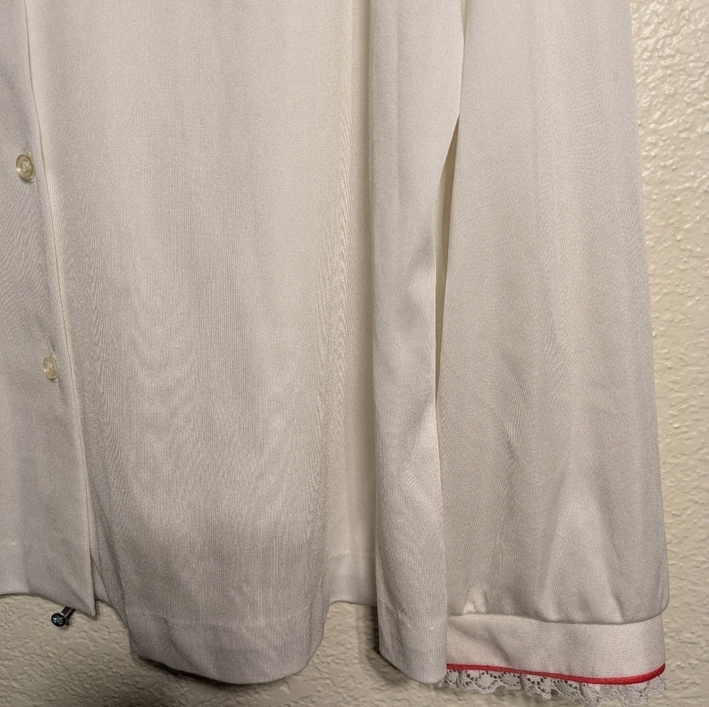 Lady Devon White Button-Up Women's Blouse Xl - Picture 3 of 8